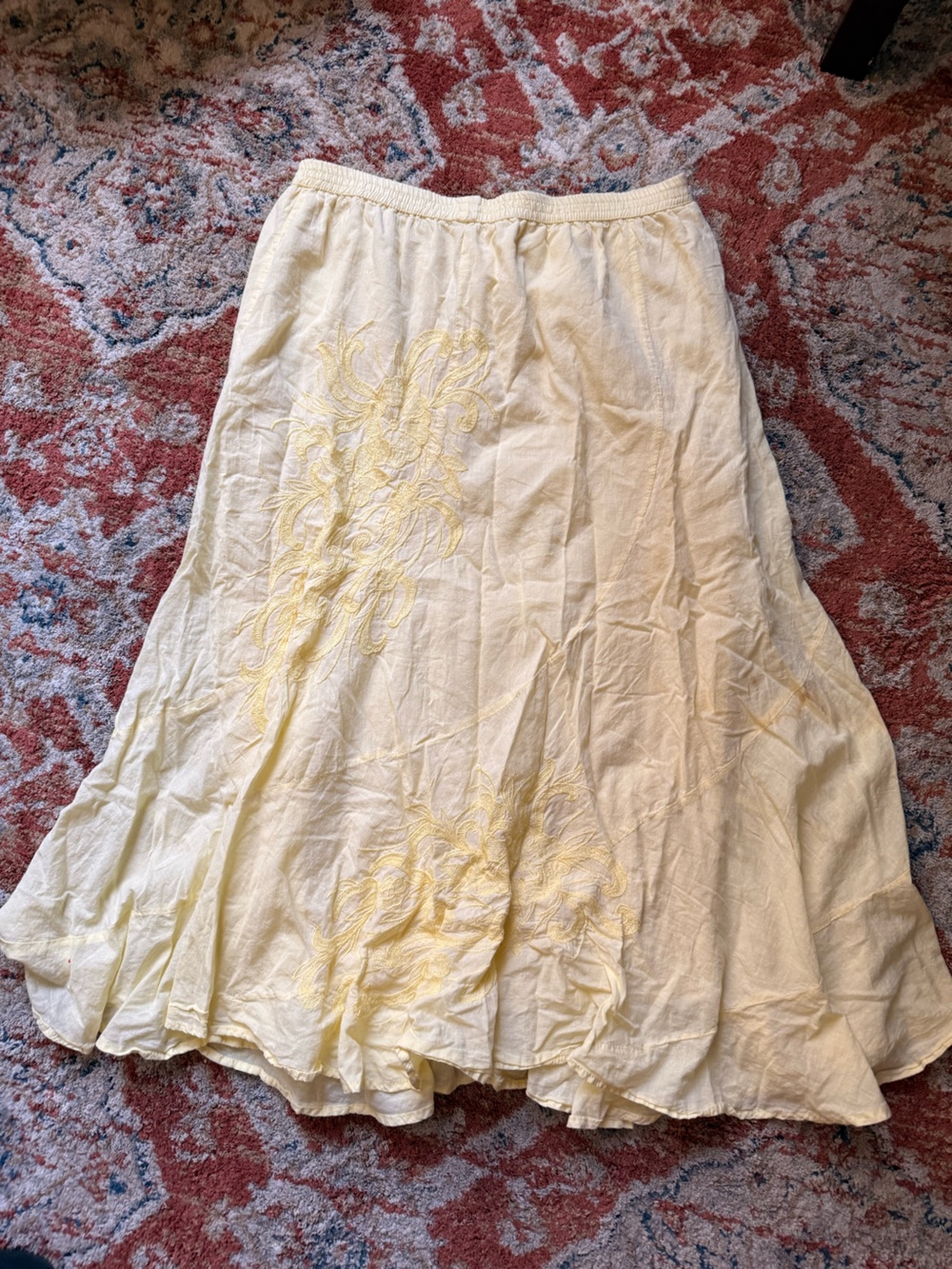 Vintage Metro Wear Pale Yellow Gathered Skirt